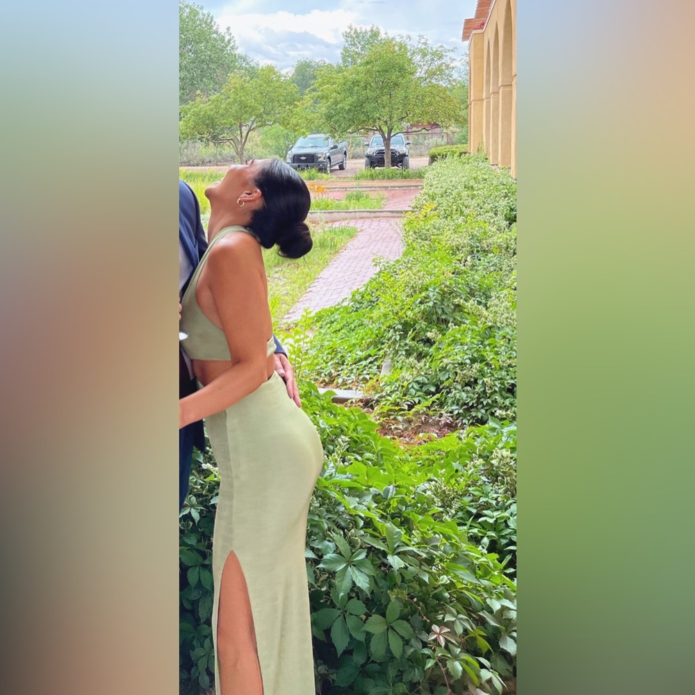 Princess Polly Green Shimmer Dress